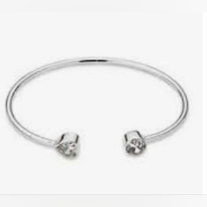 Belk Silverworks Open Cuff Bangle in Clear Heart